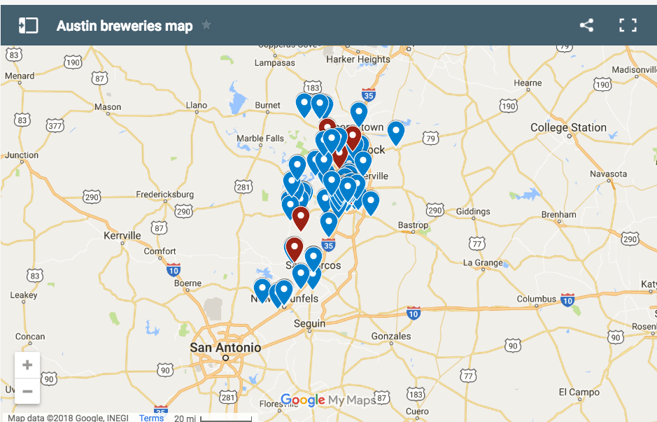 Austin breweries map